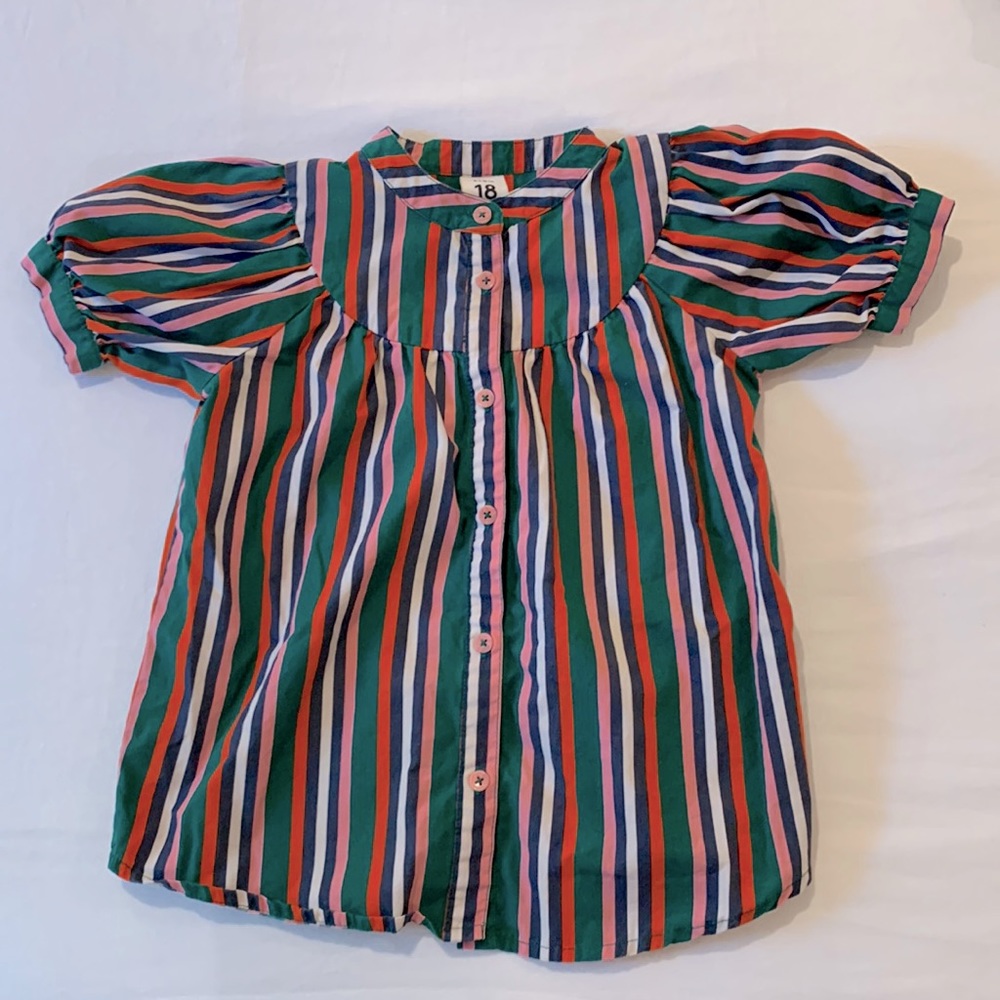 Stem Baby- Evergreen party stripe shirt dress